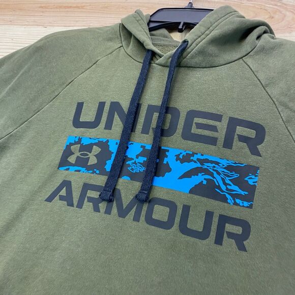 Under Armour Sweatshirt Medium Green Hoodie Pullover Outdoor Tech Camo - Picture 3 of 13